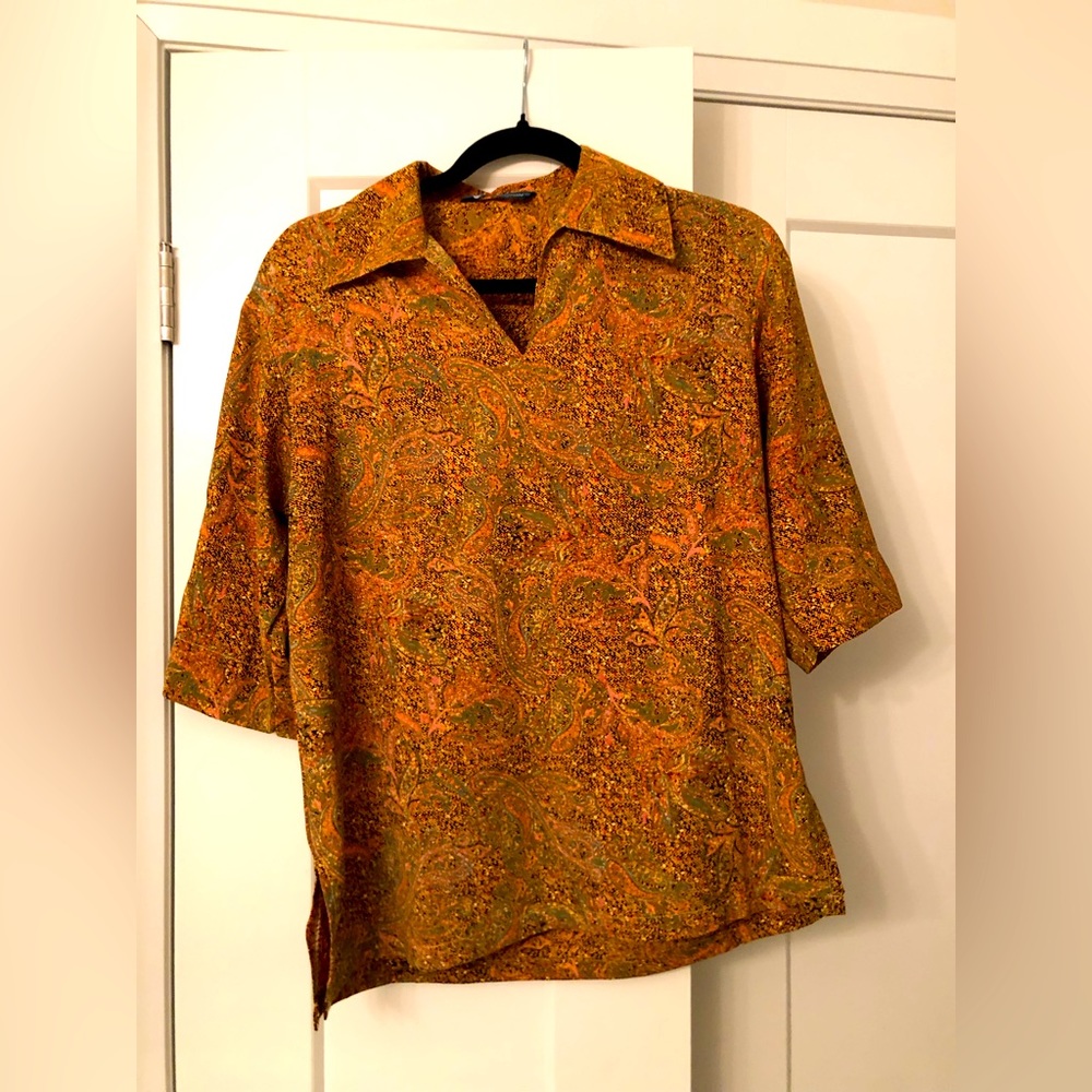 1/2 Sleeve Collared Shirt with a funky pattern